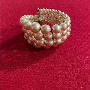 Vintage 1950’s Champagne Pearl Cuff Bracelet